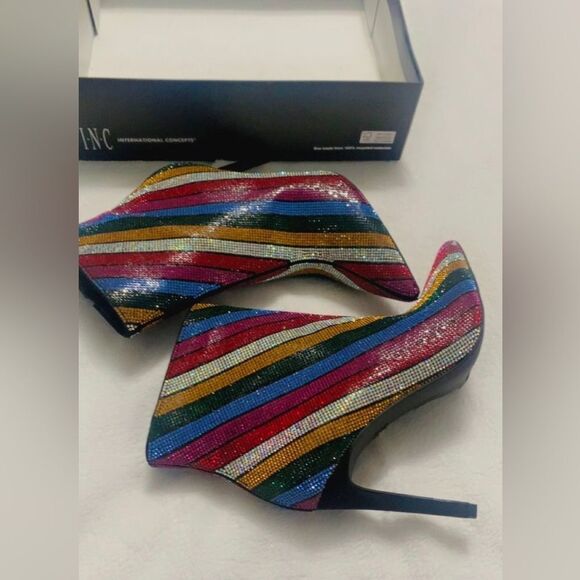 Reisa Reisa2 INC pointy toe boots heeled
booties bling rhinestones shiny… - Picture 2 of 9